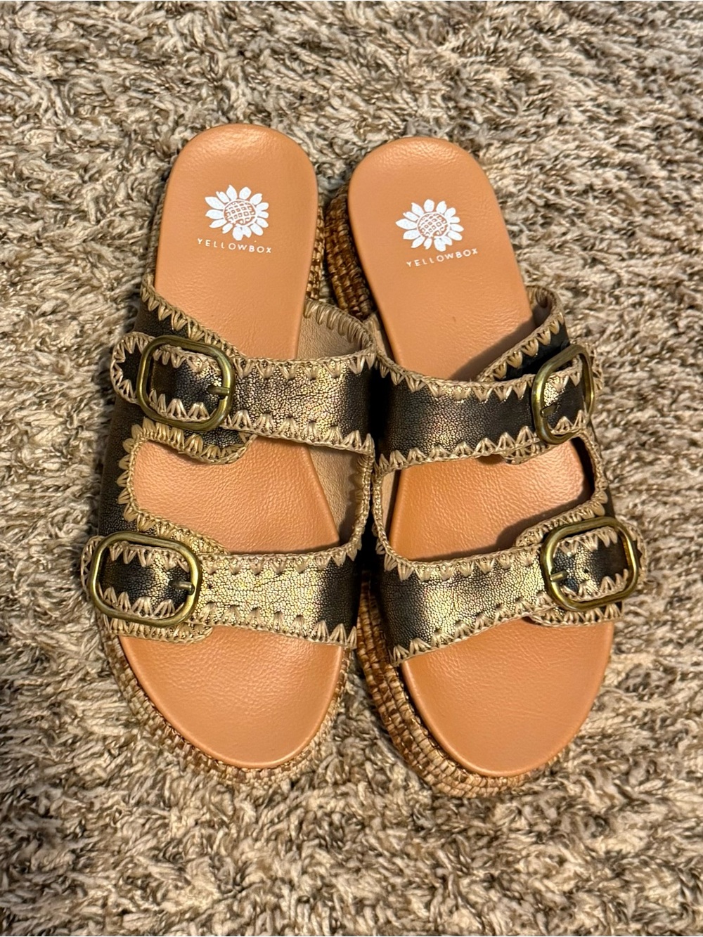 Yellow Box Metallic Herana Slide Sandals